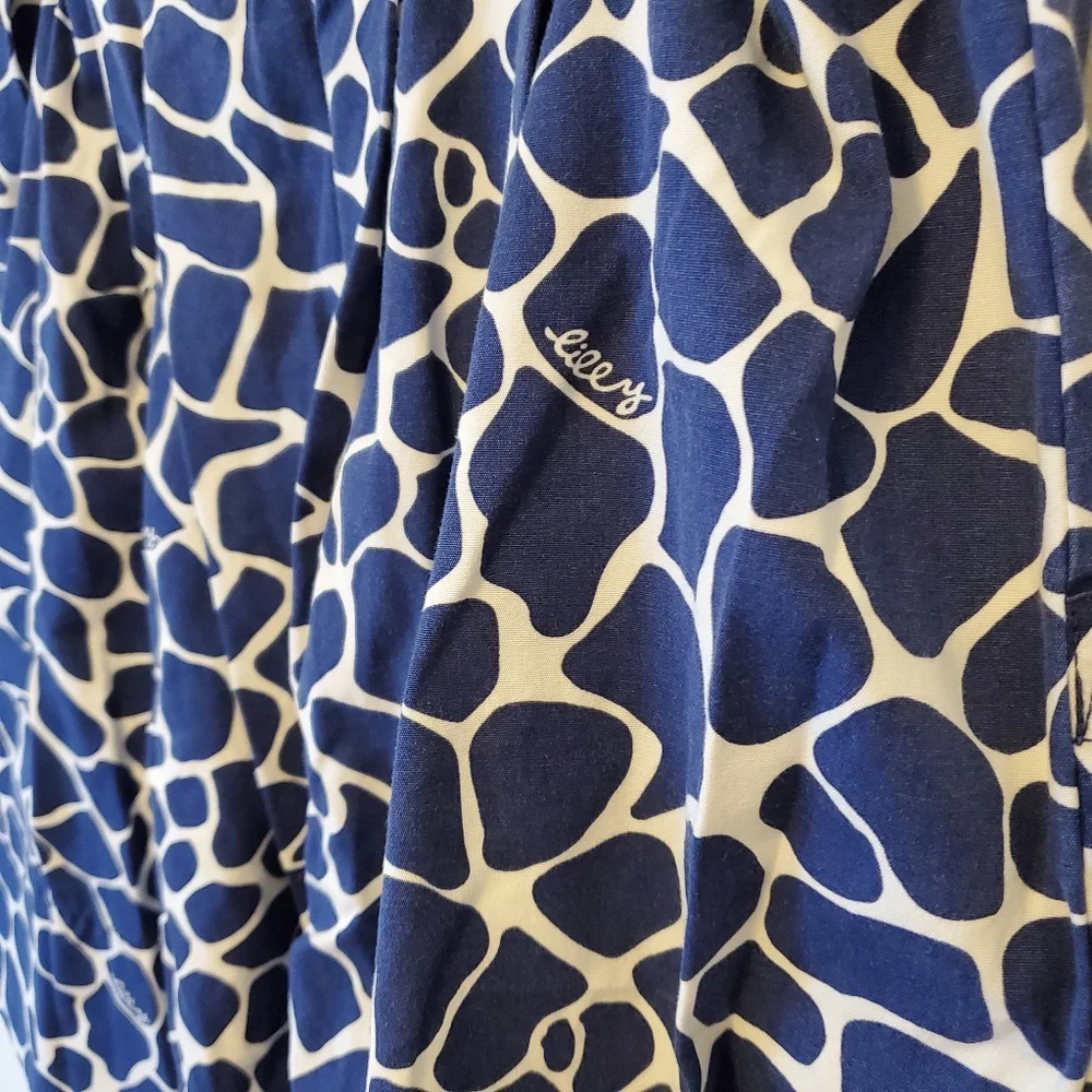 26) LILLY PULITZER  Giraffe print skirt with pockets Sz. 2 - Picture 5 of 6